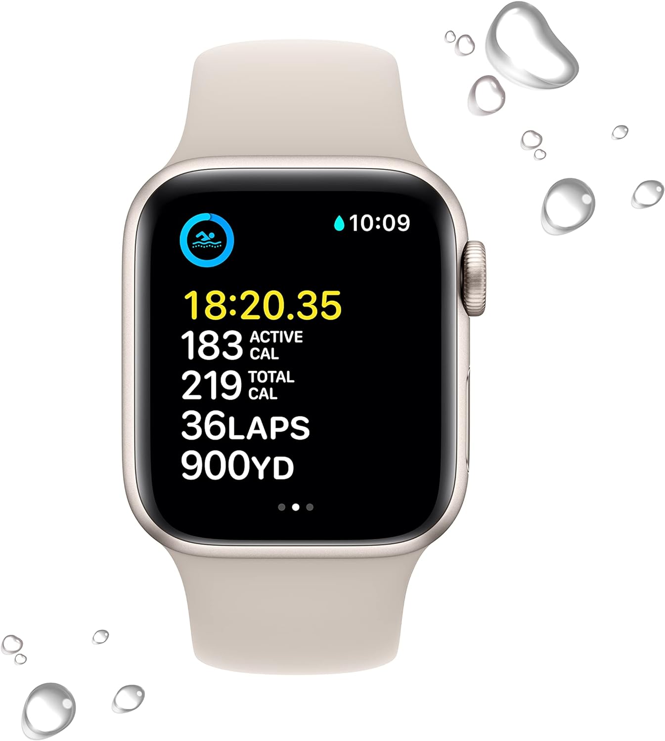 Apple Watch Series SE 2nd Gen (GPS) 40mm Starlight Aluminum Case & Sport Band (Certified Refurbished)