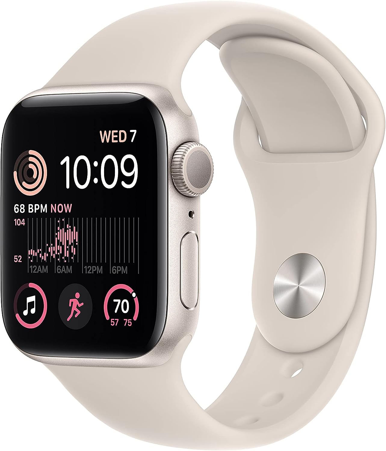 Apple Watch Series SE 2nd Gen (GPS) 40mm Starlight Aluminum Case & Sport Band (Refurbished)