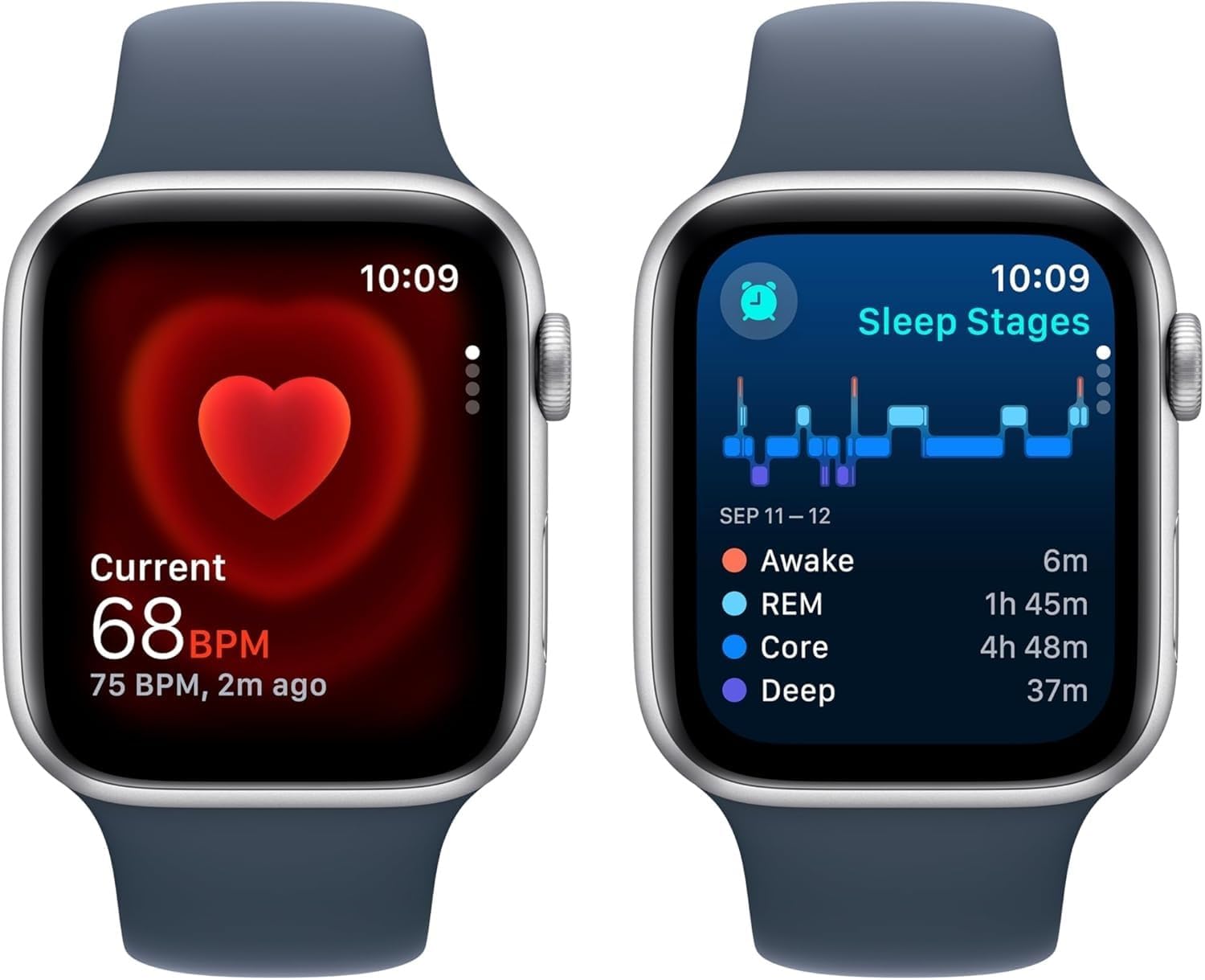 Apple Watch Series SE 2nd Gen (GPS) 40MM Silver Aluminum Case Denim Sport Band (Refurbished)
