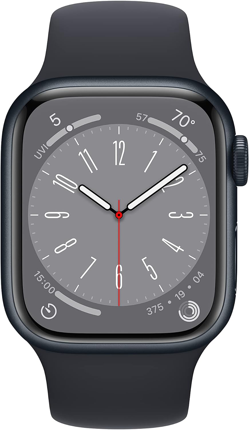 Apple Watch Series 8 (GPS) 41MM Midnight Aluminum Case Midnight Sport Band (Renewed)