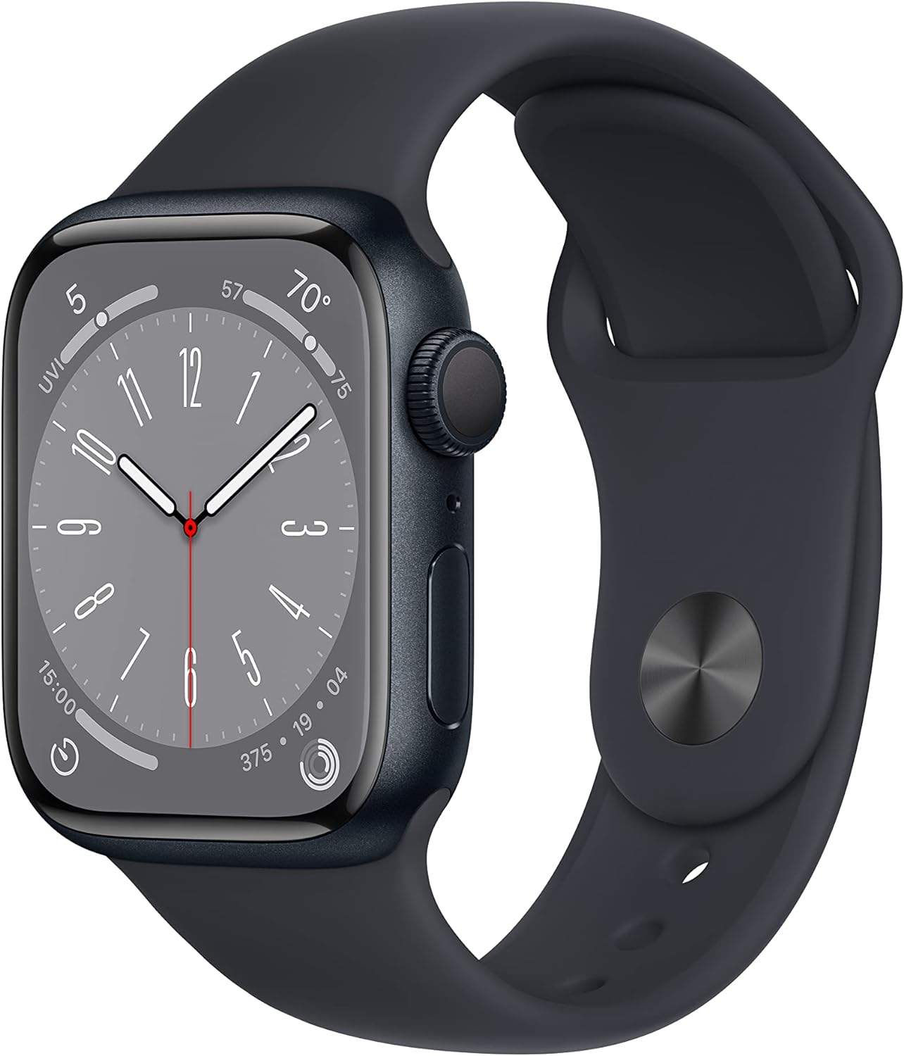 Apple Watch Series 8 (GPS) 41MM Midnight Aluminum Case Midnight Sport Band (Renewed)