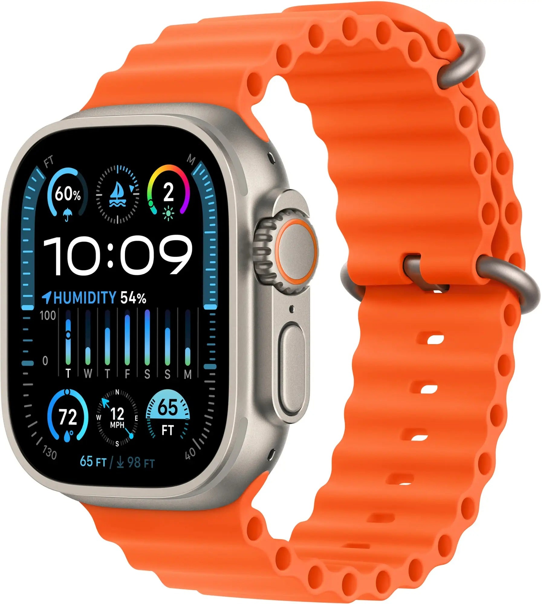 Apple Watch Ultra 2 (GPS + LTE) 49MM Titanium Case Orange Ocean Band (Pre-Owned)