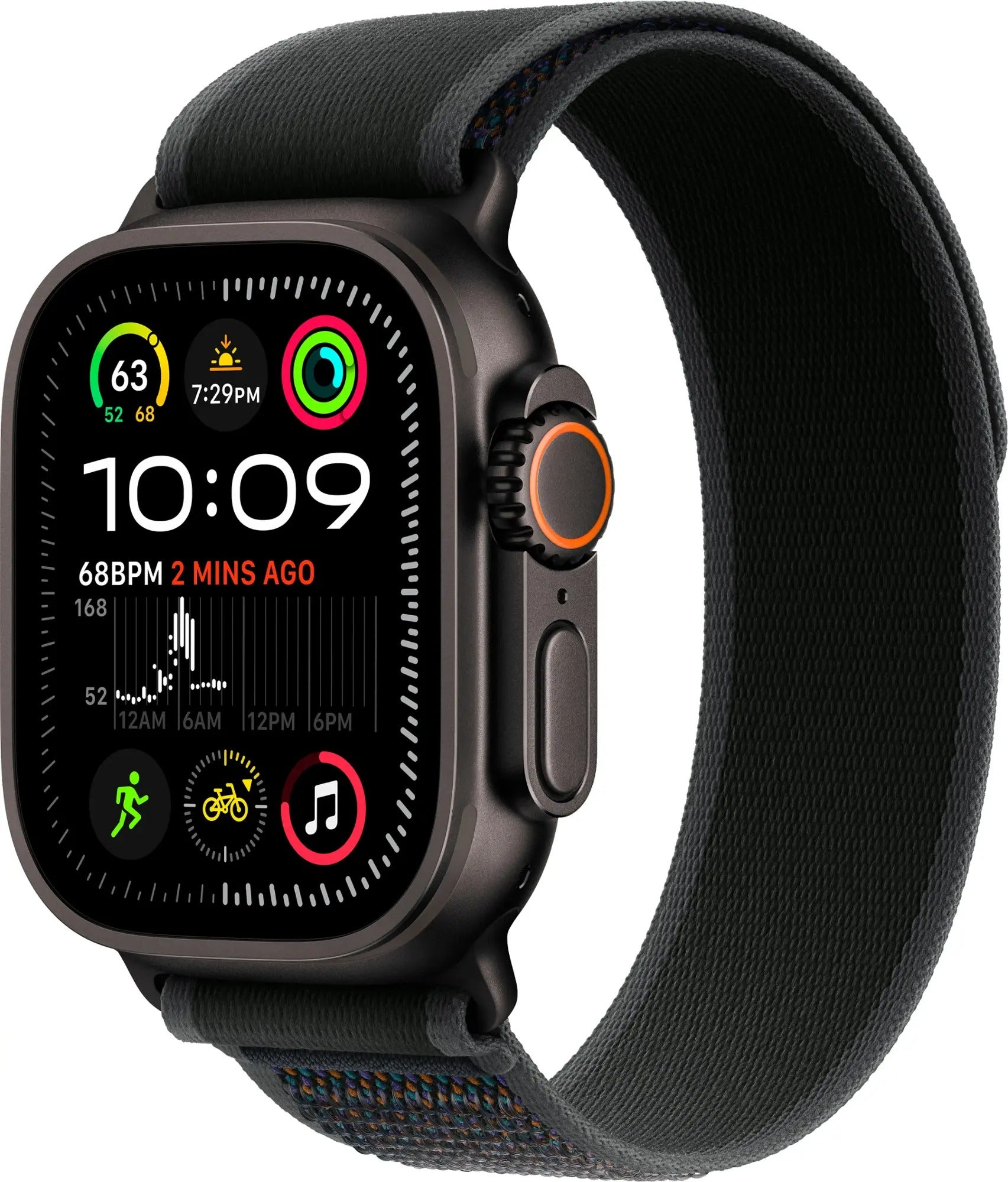 Apple Watch Ultra 2 (GPS + LTE) 49MM Black Titanium Case Black Trail Loop (Certified Refurbished)