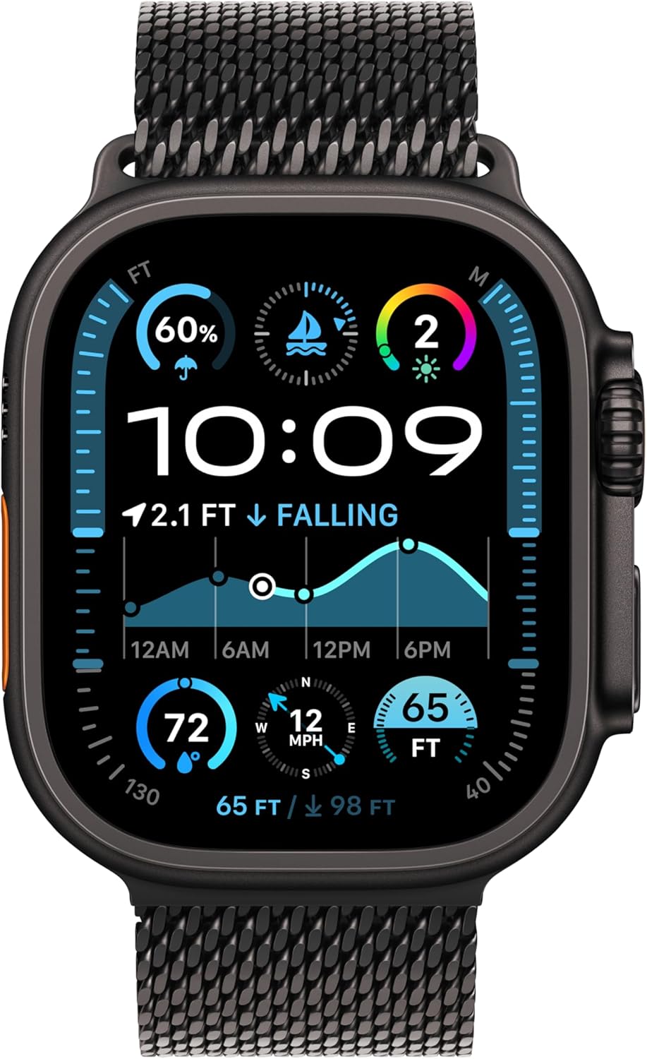 Apple Watch Ultra 2 (GPS + LTE) 49MM Black Titanium Case Black Milanese Loop (Certified Refurbished)