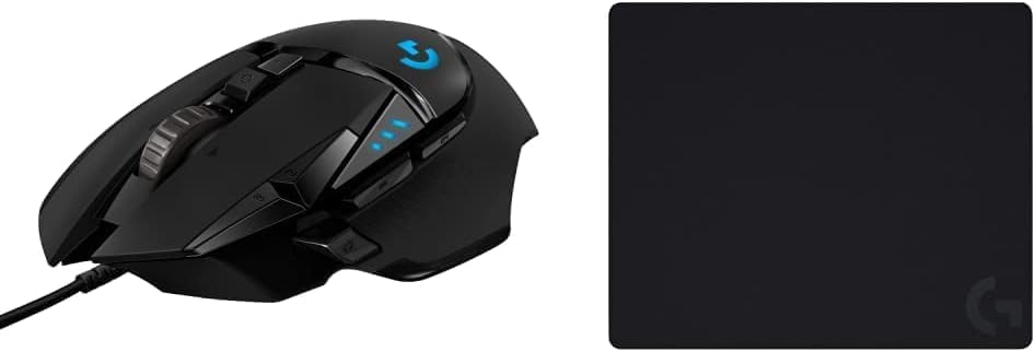 Logitech G502 Hero Mouse & G240 Mouse Pad Bundle - Black (Renewed)