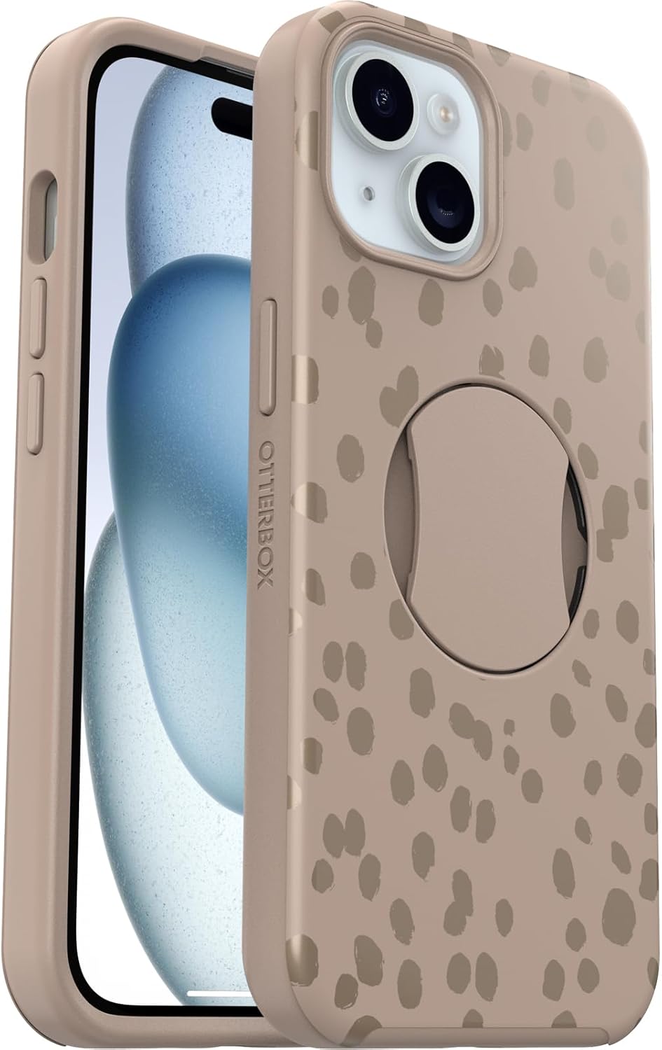 OtterBox OtterGrip SYMMETRY SERIES Case for iPhone 15, 14, & 13 - On The Spot (Brown) (Certified Refurbished)