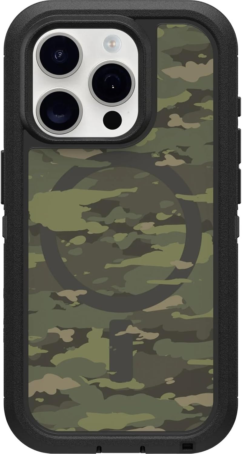 OtterBox DEFENDER SERIES XT case w/MagSafe for iPhone 15 Pro - Woodland Camo (77-93278) - Refurbished