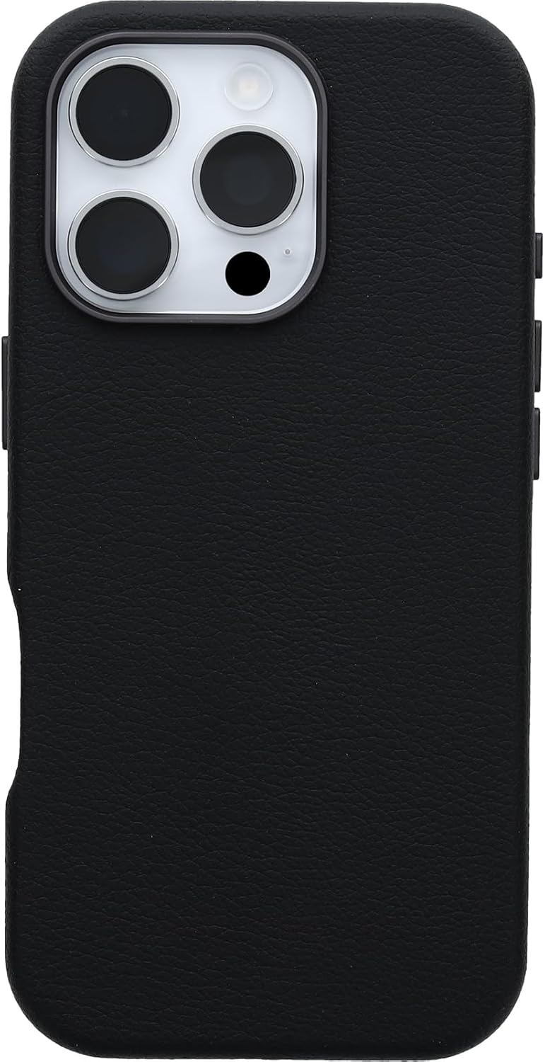 OtterBox SYMMETRY SERIES Cactus Leather Case for iPhone 16 Pro - Noir Ash (Black) (Certified Refurbished)