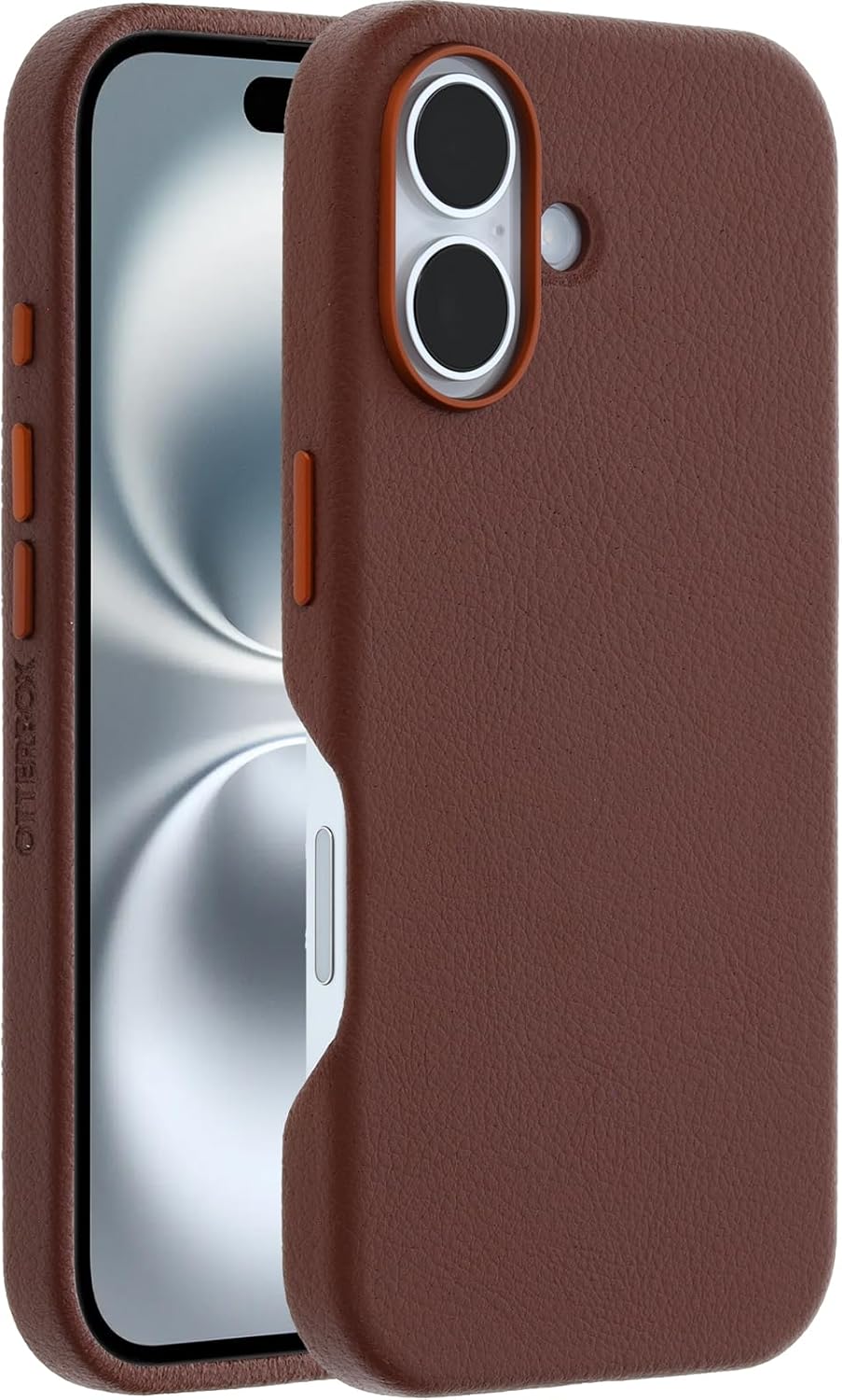 OtterBox SYMMETRY SERIES Cactus Leather Case for iPhone 16 - Rich Adobe (Brown) (Certified Refurbished)