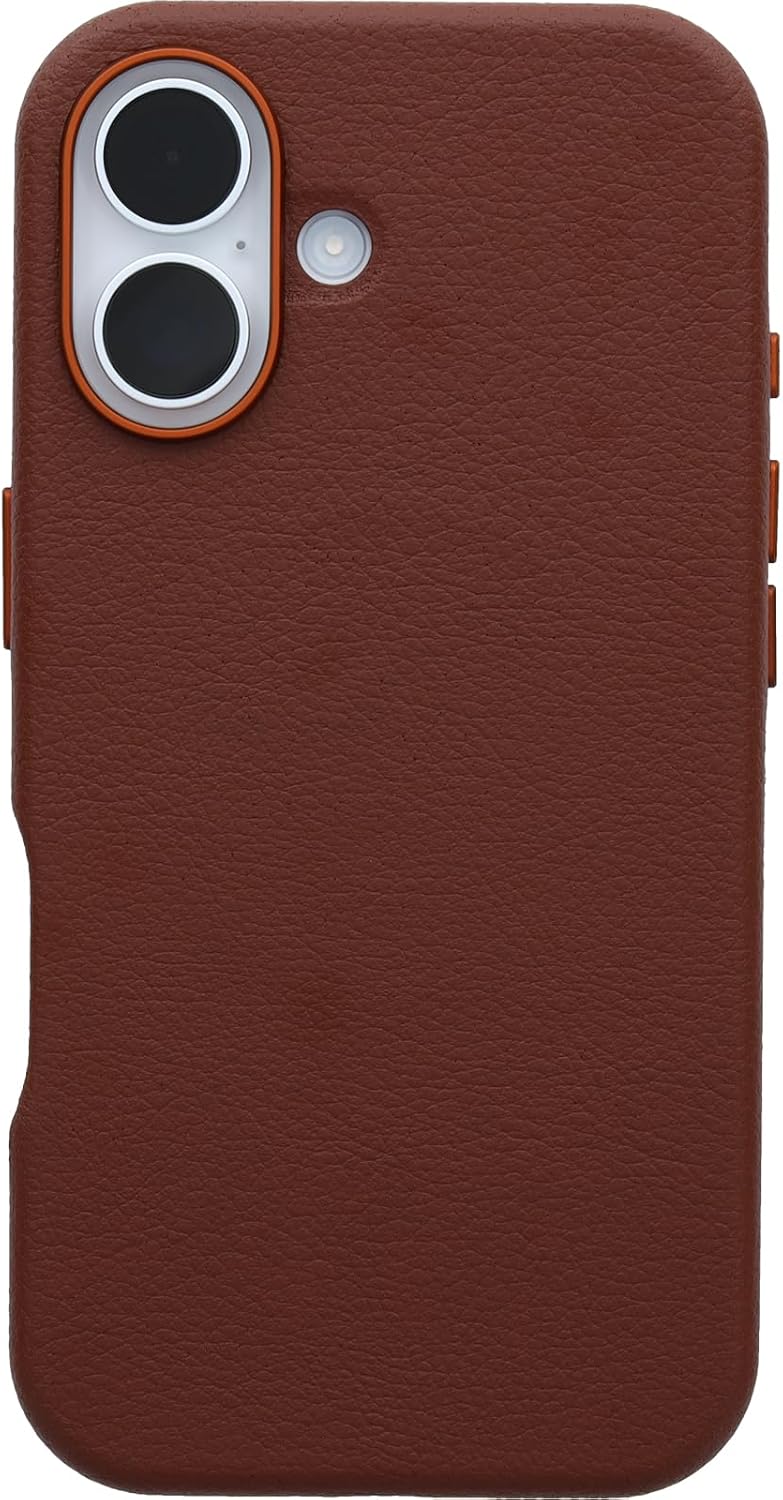OtterBox SYMMETRY SERIES Cactus Leather Case for iPhone 16 - Rich Adobe (Brown) (Certified Refurbished)