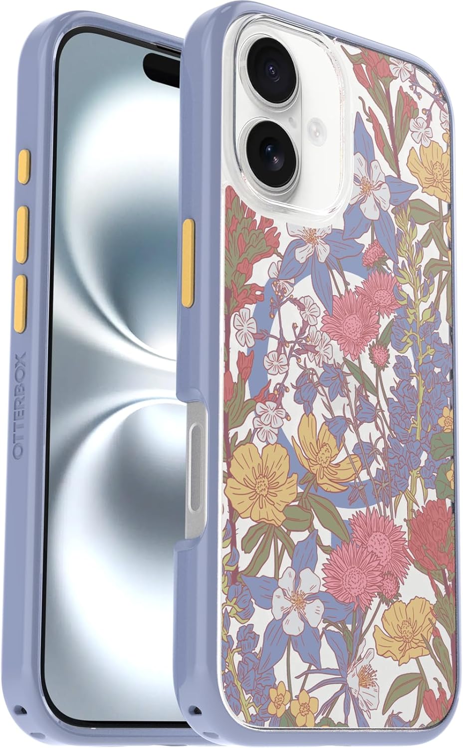 OtterBox SYMMETRY SERIES Case for iPhone 16 Plus - Floral Purple (Clear) (Certified Refurbished)