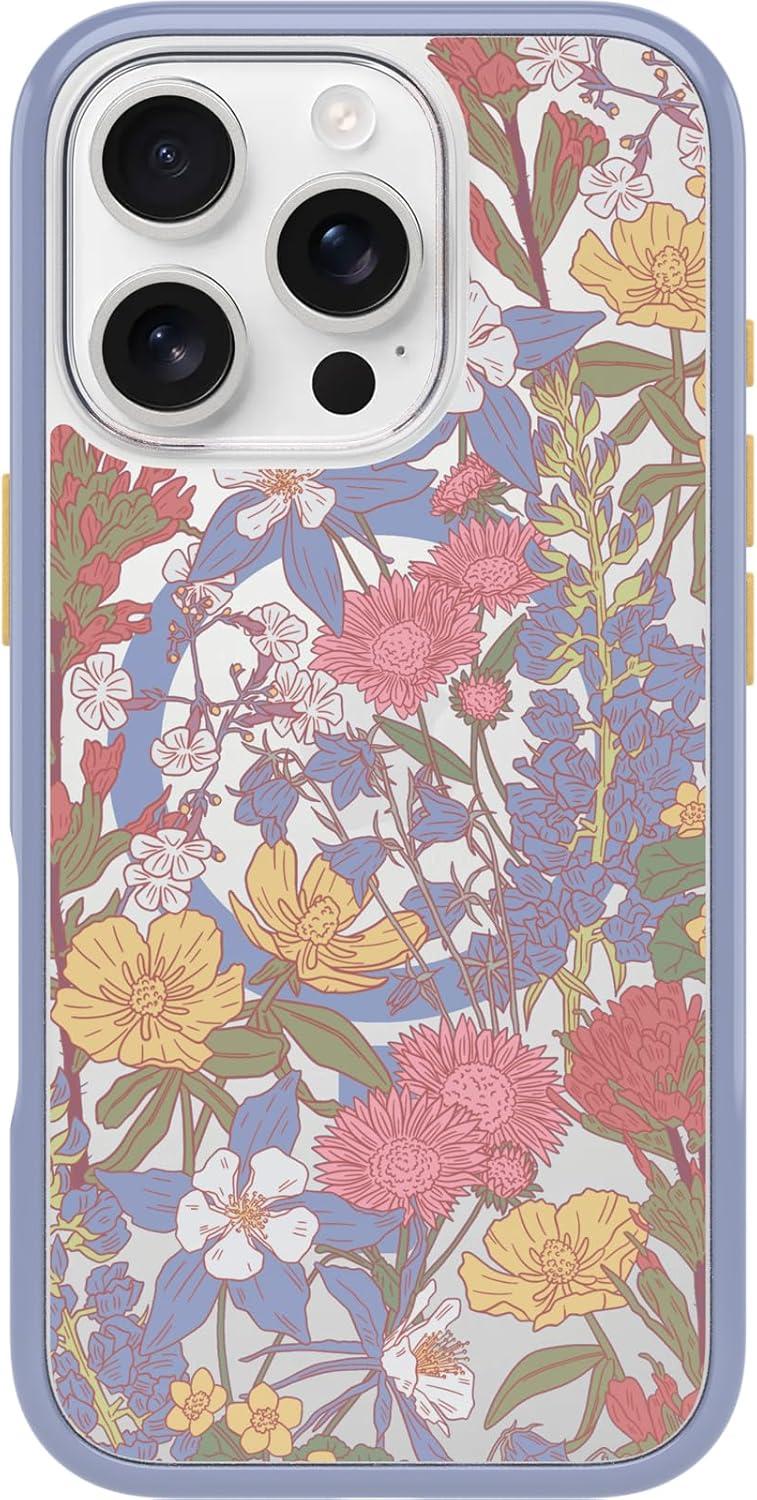 OtterBox SYMMETRY SERIES Case for iPhone 16 Pro - Floral Purple (Certified Refurbished)