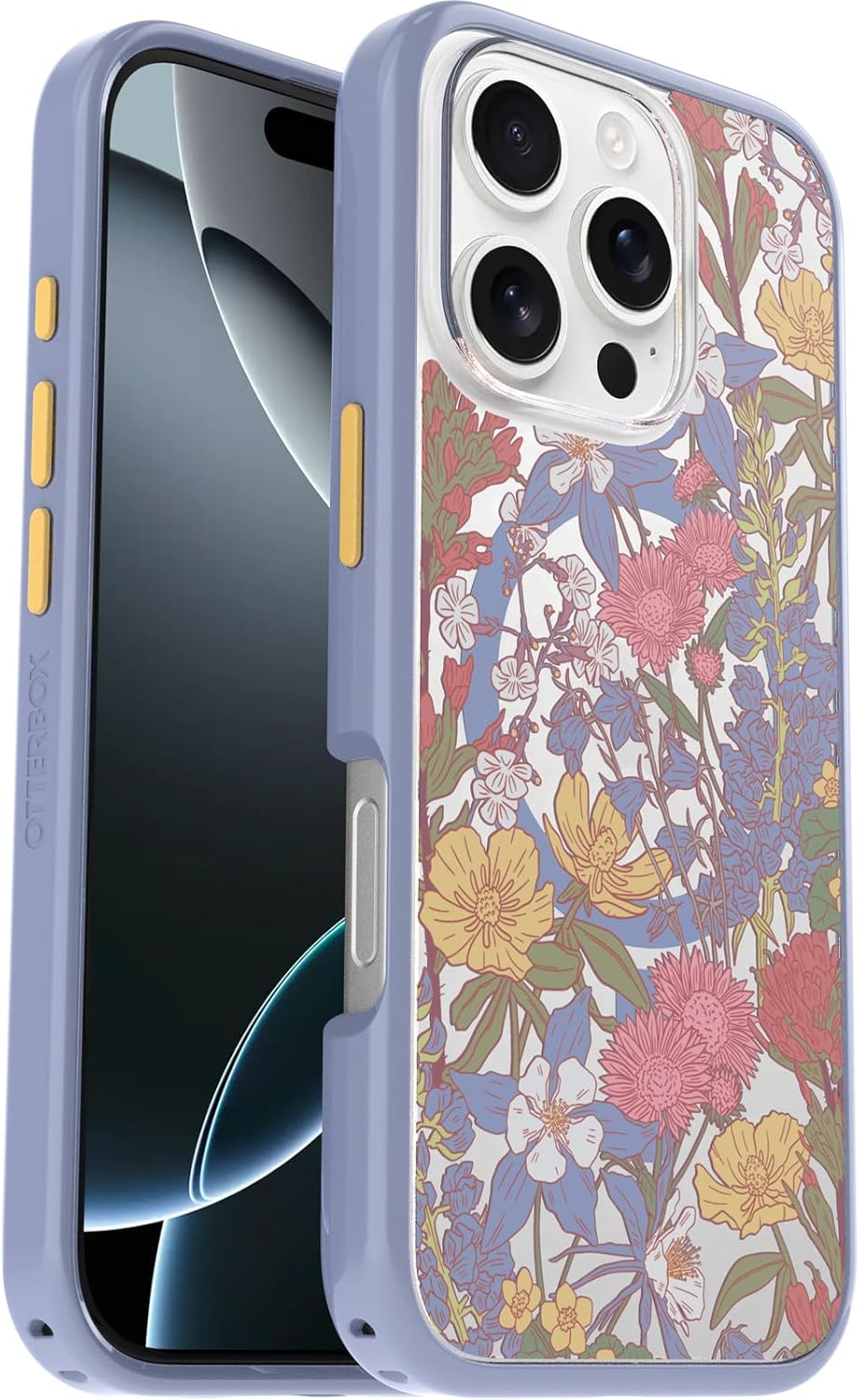OtterBox SYMMETRY SERIES Case for iPhone 16 Pro - Floral Purple (Certified Refurbished)