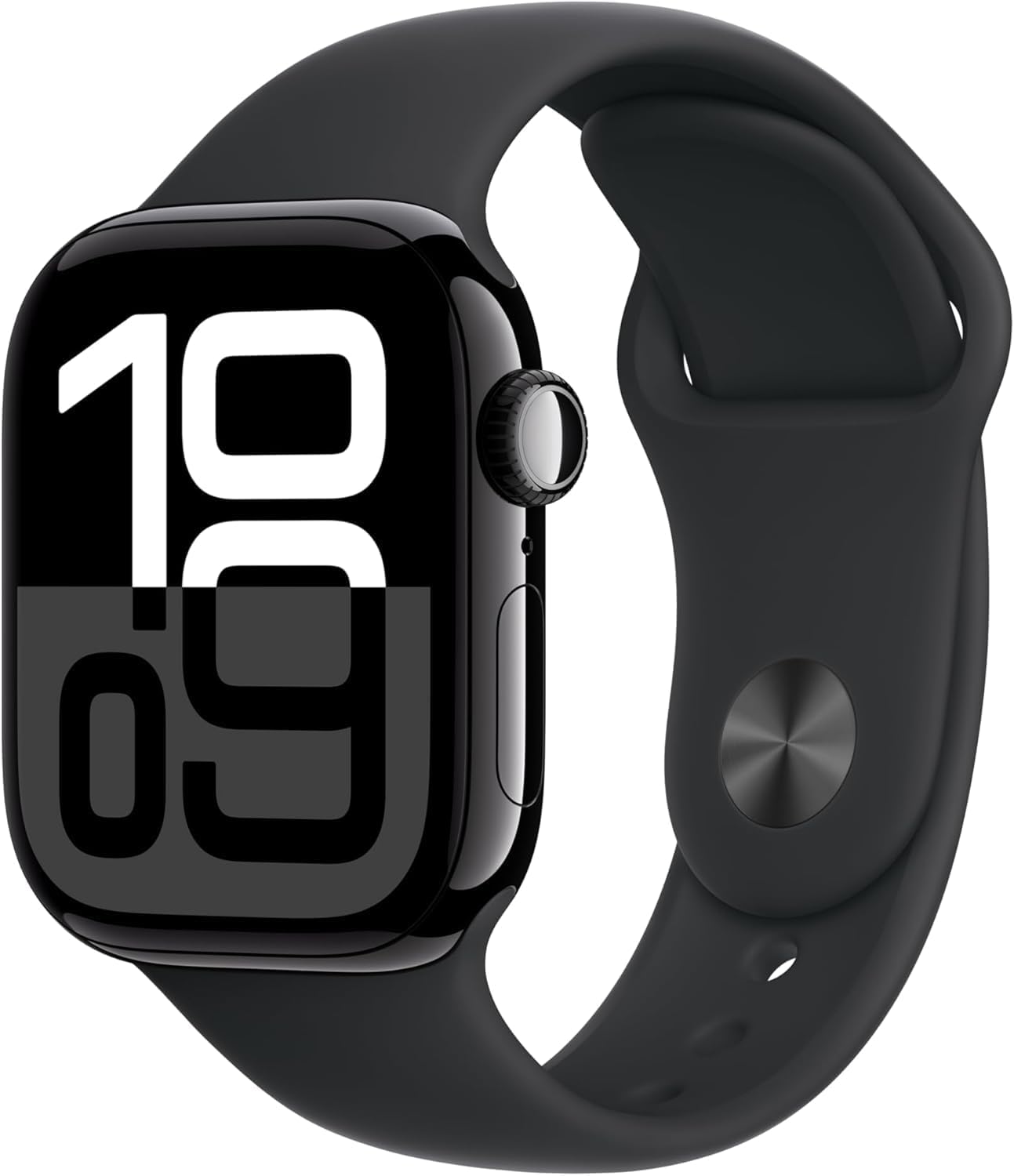 Apple Watch Series 10 (GPS) 46MM Jet Black Aluminum Case Black Sport Band (Renewed)