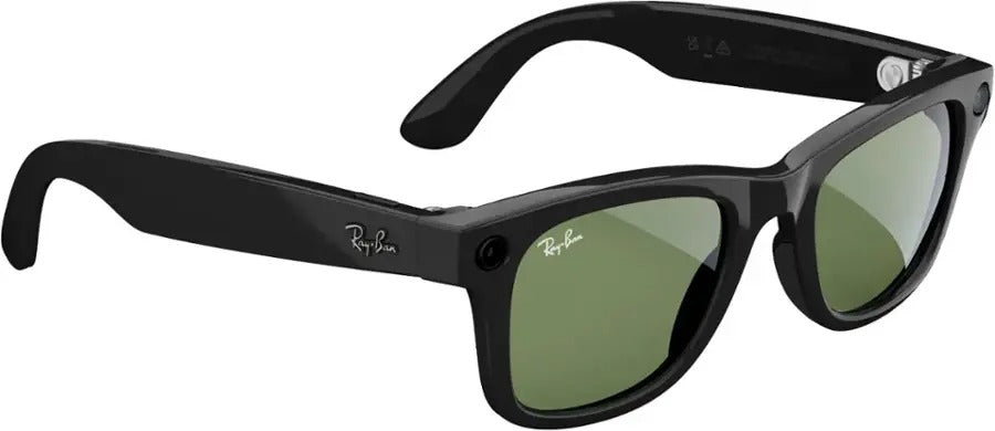 Ray-Ban Meta Wayfarer Shiny Black AI Large Glasses with Green Lenses (Pre-Owned)