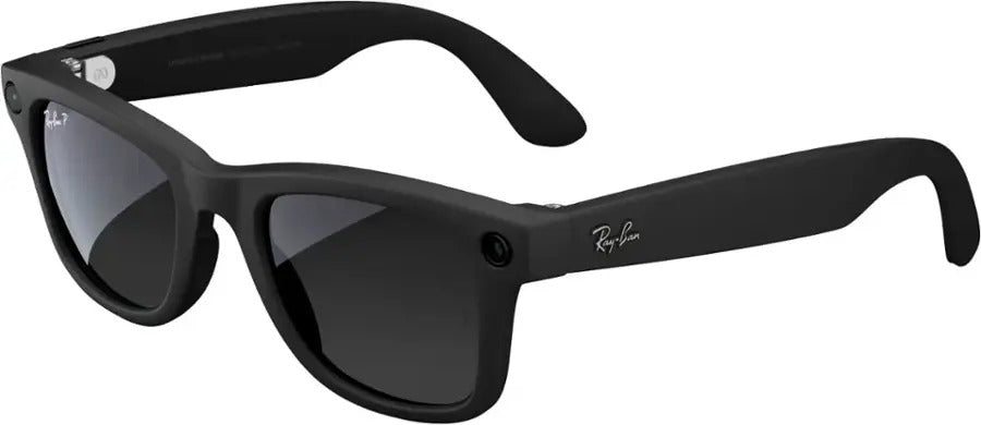 Ray-Ban Meta Wayfarer Matte Black AI Regular Glasses with Gradient Graphite (Polarized) (Renewed)