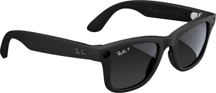 Ray-Ban Meta Wayfarer Matte Black AI Regular Glasses with Gradient Graphite (Polarized) (Renewed)