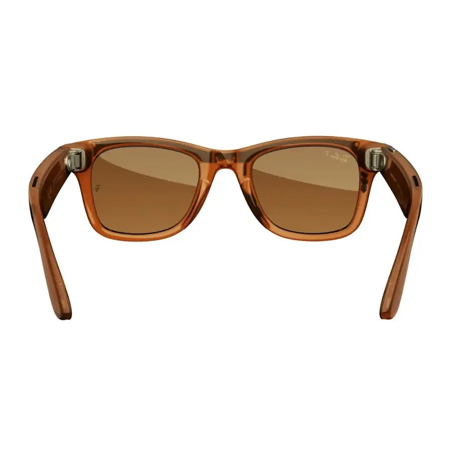 Ray-Ban Meta Wayfarer Shiny Caramel AI Regular Glasses with Brown Polarized Lenses (Refurbished)