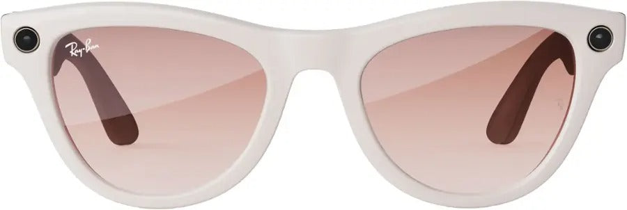 Ray-Ban Meta Skyler Meta Shiny Chalky Gray AI Glasses with Gradient Cinnamon Pink (Certified Refurbished)