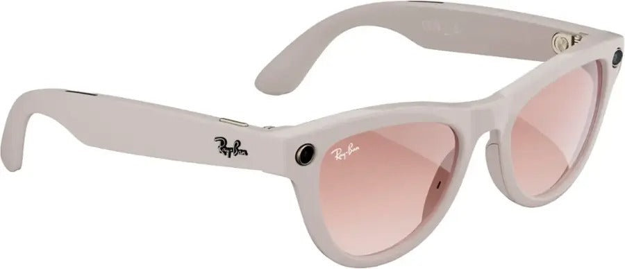 Ray-Ban Meta Skyler Meta Shiny Chalky Gray AI Glasses with Gradient Cinnamon Pink (Certified Refurbished)