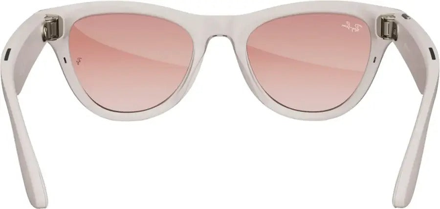 Ray-Ban Meta Skyler Meta Shiny Chalky Gray AI Glasses with Gradient Cinnamon Pink (Certified Refurbished)