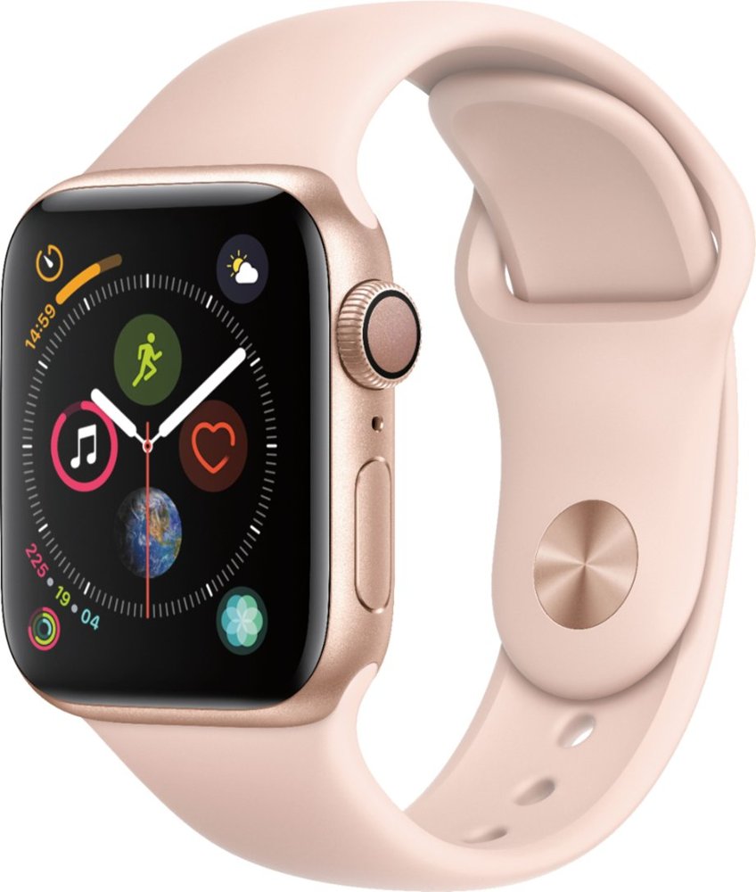 Apple Watch Series 4 GPS w/ 40MM Gold Aluminum Case &amp; Pink Sand Sport Band (Refurbished)