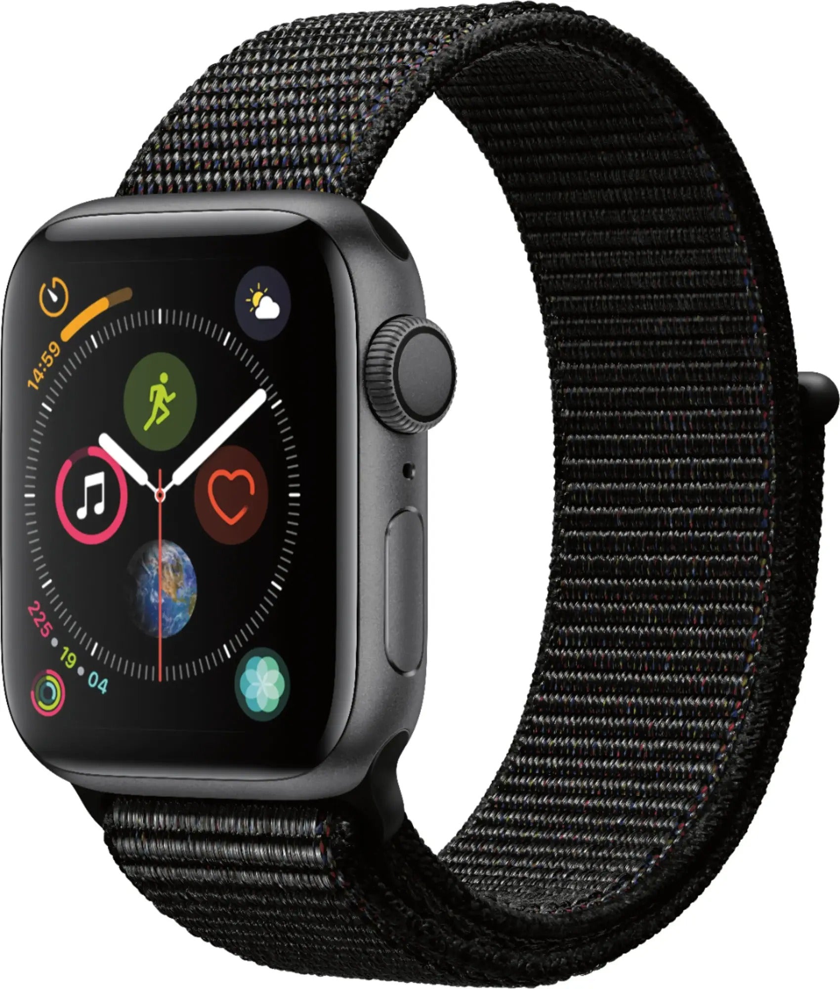 Apple Watch Series 4 (GPS+LTE) 40MM Space Gray Aluminum Case Black Sport Loop (Renewed)