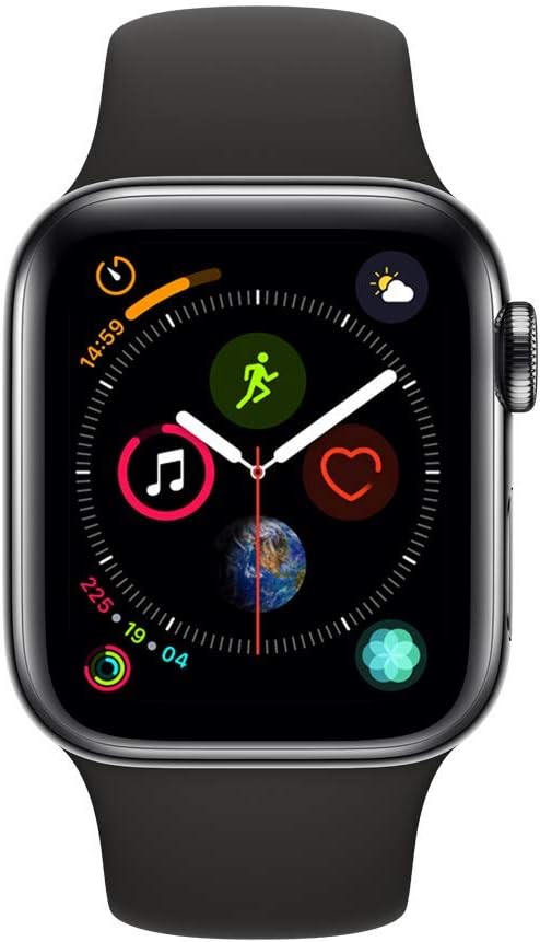 Apple Watch Series 4 GPS+LTE 40MM Black Stainless Steel Case & Black Sport Band (Certified Refurbished)