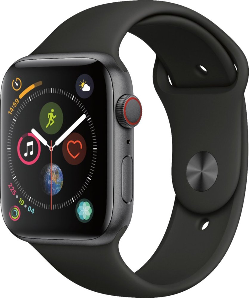 Apple Watch Series 4 GPS+LTE w/ 44MM Space Gray Aluminum Case & Black Sport Band (Certified Refurbished)
