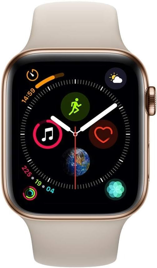 Apple Watch Series 4 GPS+LTE, 44MM Gold Stainless Steel Case & Stone Sport Band (Certified Refurbished)