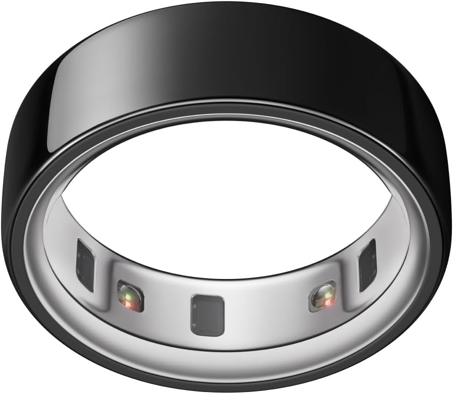 Oura Ring 4 – Size 10, Standard Titanium – Black (Renewed)