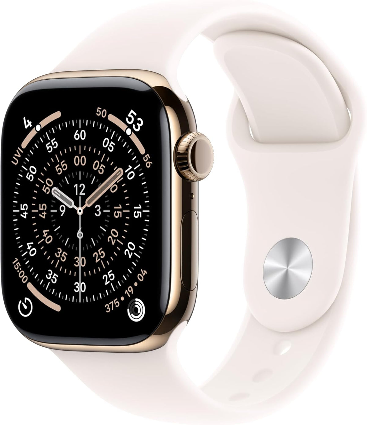 Apple Watch S11 (GPS + LTE) 42MM Gold Titanium Case Light Blush Sport Band (Renewed)