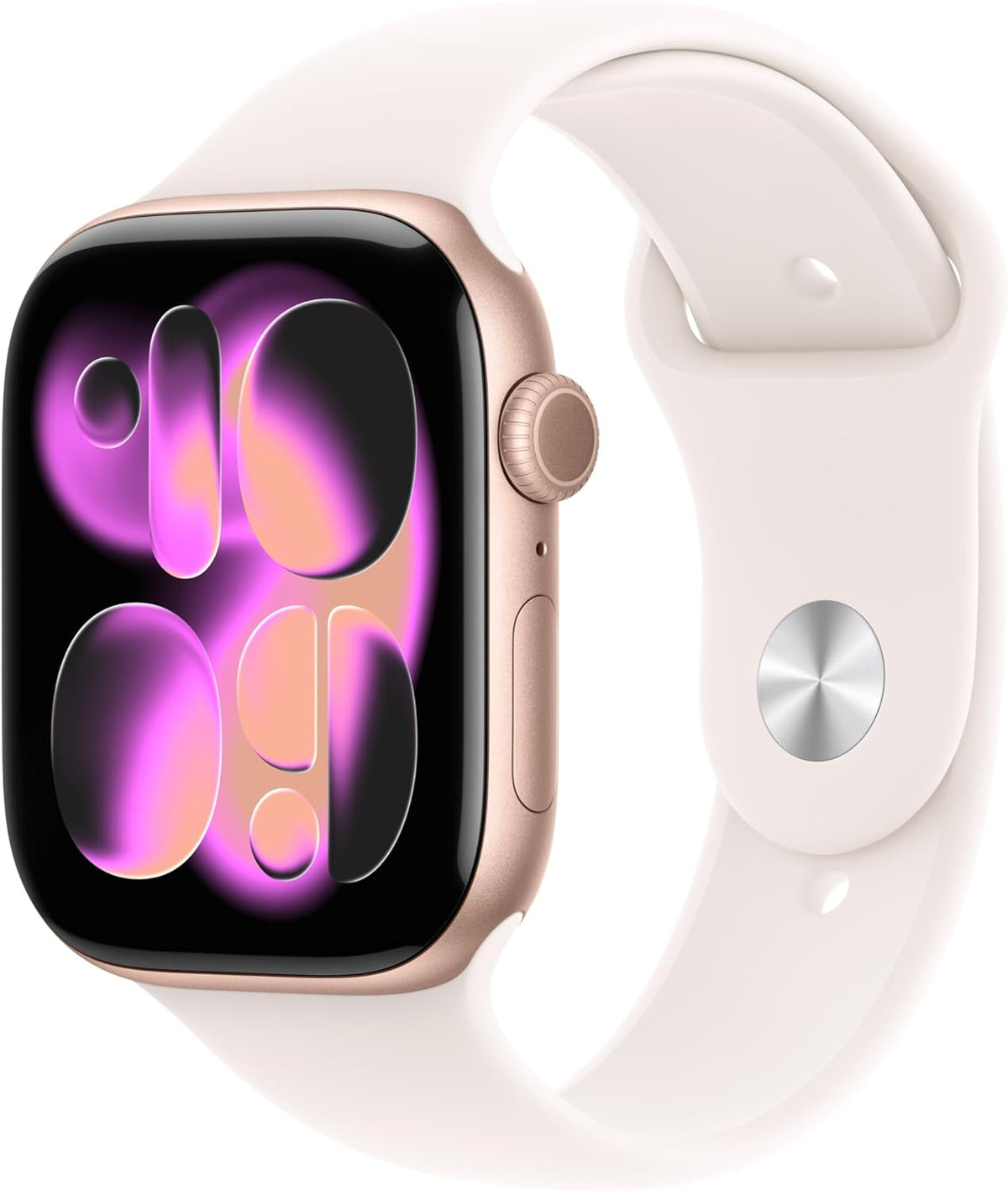 Apple Watch S11 (GPS + LTE) 46MM Gold Titanium Case Light Blush Sport Band (Renewed)