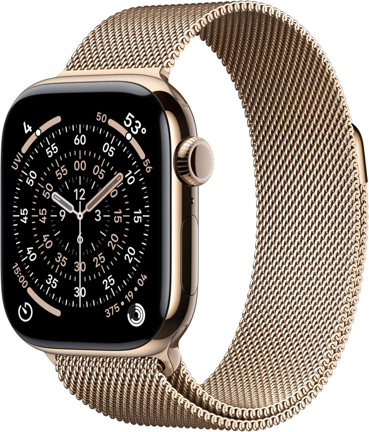 Apple Watch Series 11 (GPS + LTE) 42MM Gold Titanium Case Gold Milanese Loop (Refurbished)