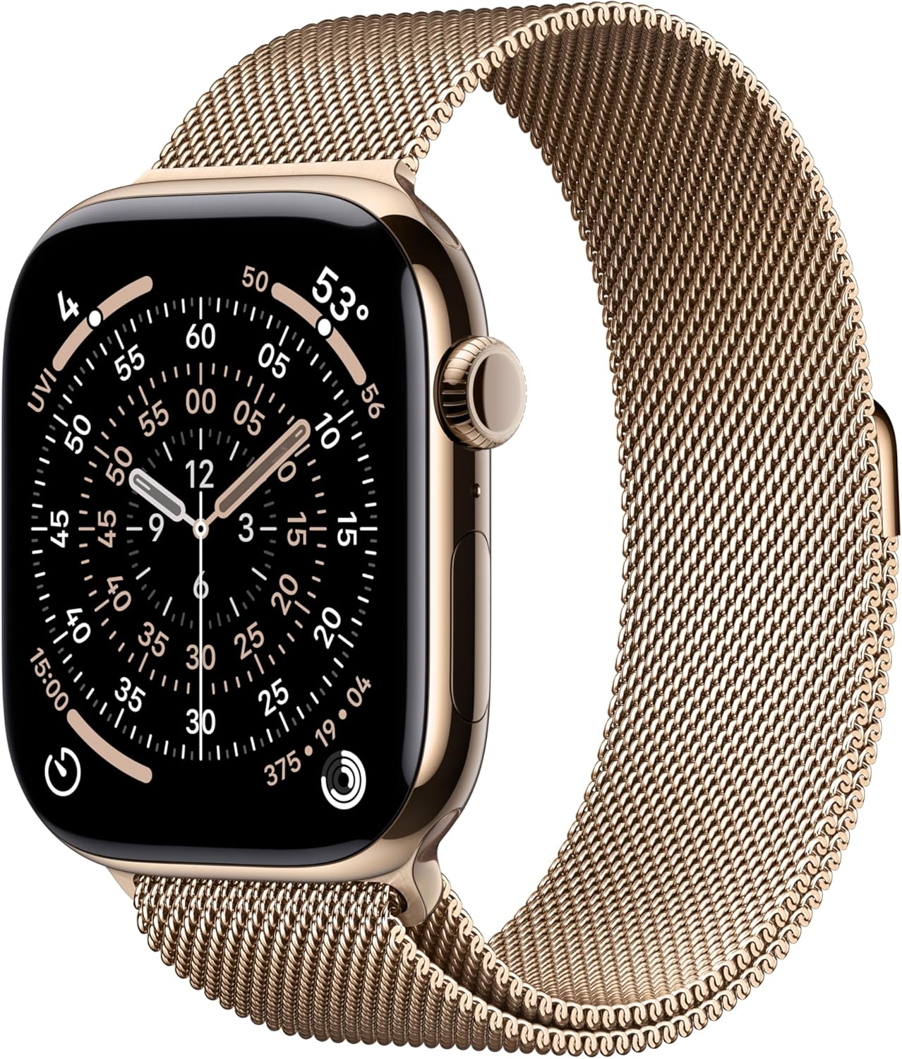 Apple Watch Series 11 (GPS + LTE) 46MM Gold Aluminum Case Gold Milanese Loop (Renewed)