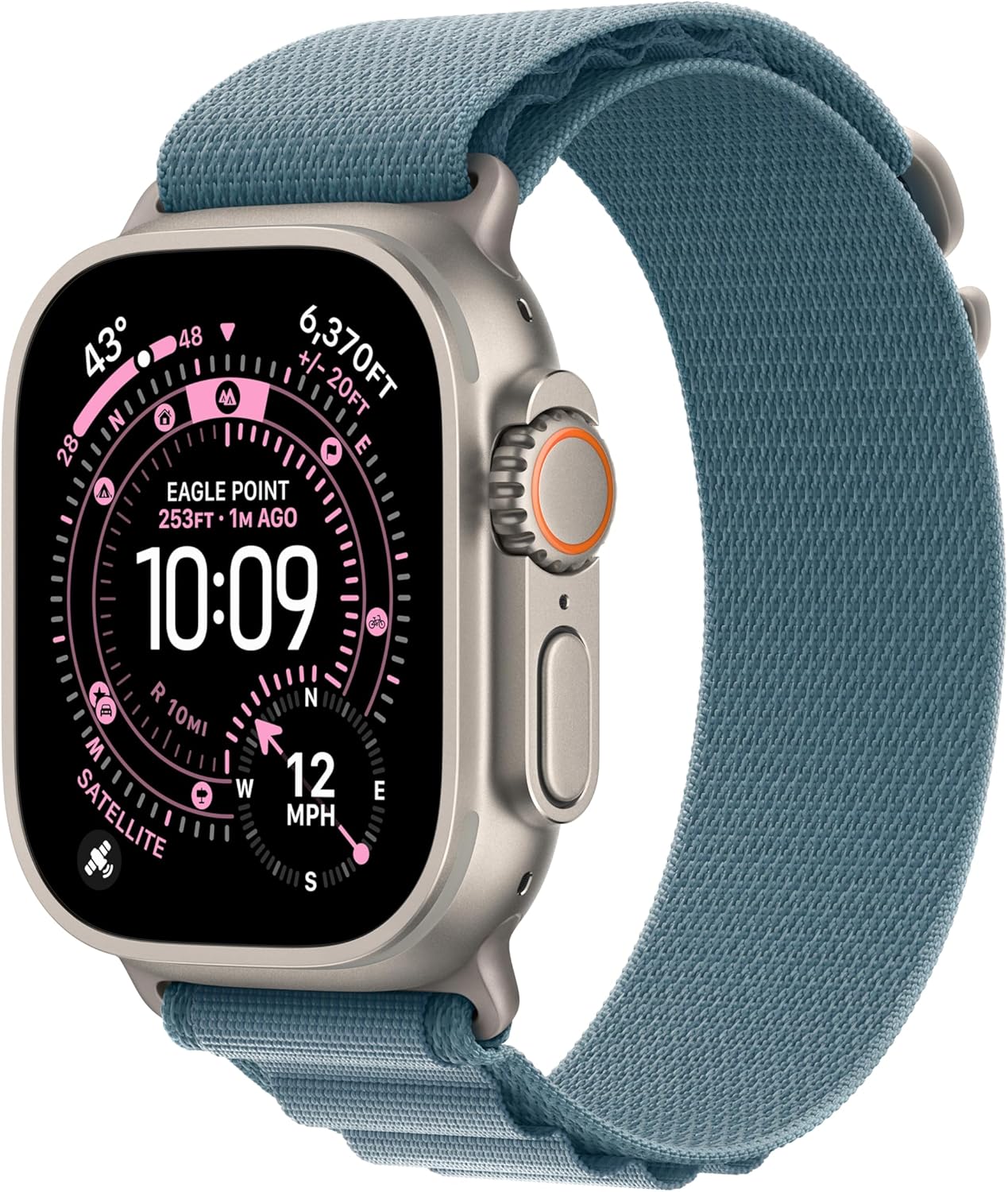Apple Watch Ultra 3 (GPS + LTE) 49MM Titanium Case Light Blue Alpine Loop (Renewed)
