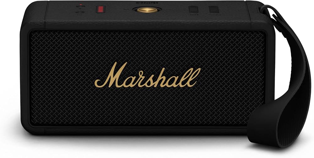 Marshall Middleton Rugged Waterproof Bluetooth Speaker - Black and Brass (Refurbished)