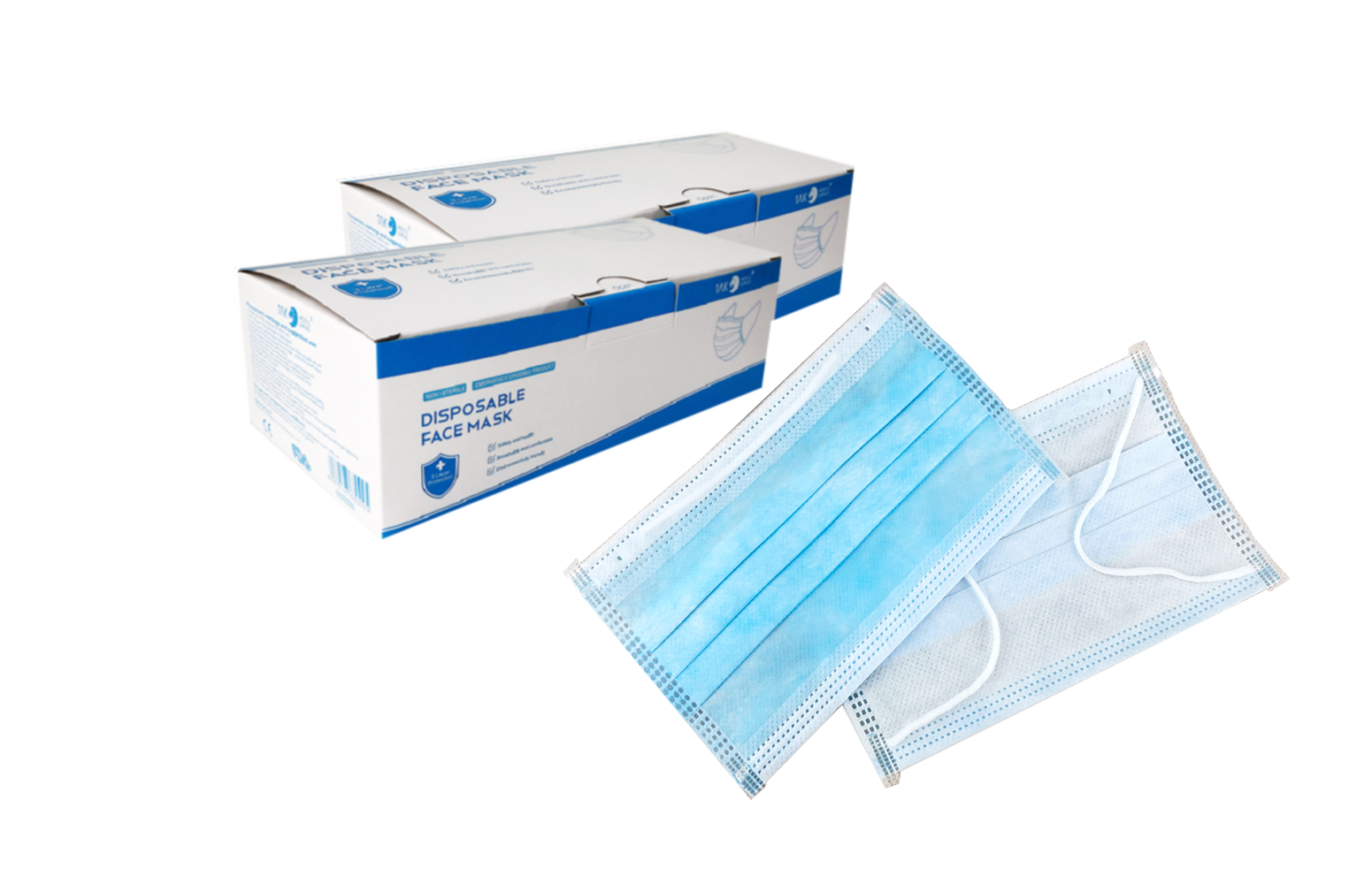 1AK Disposable 3-Ply Protective Face Masks 100 Pack (New)