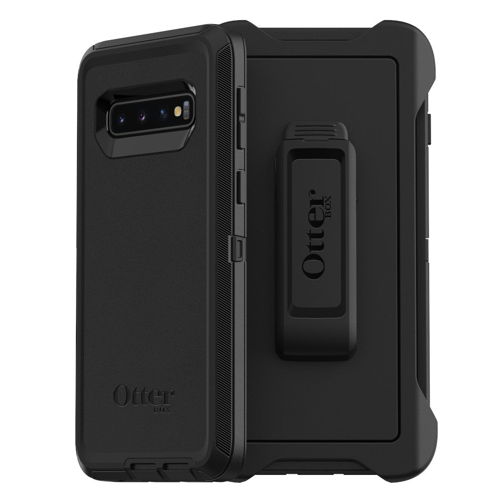 OtterBox DEFENDER SERIES Case & Holster For Samsung Galaxy S10 - Black (New)