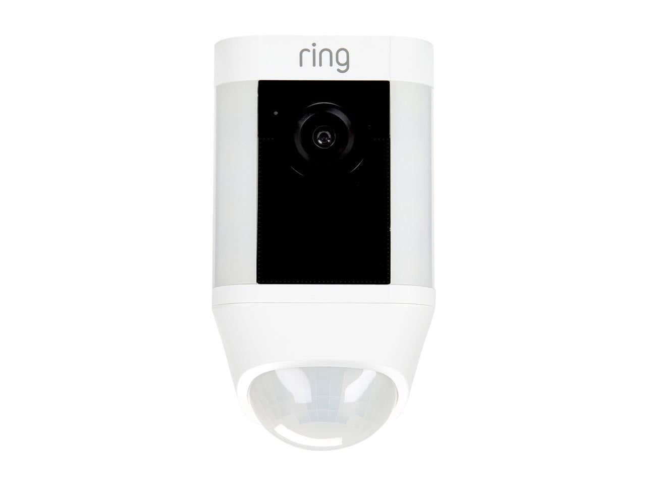 Ring Spotlight HD Security Camera w/Builtin Two-Way Talk & Siren Alarm - White (New)