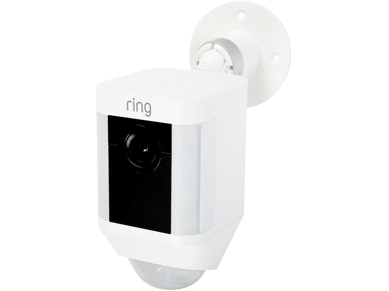 Ring Spotlight HD Security Camera w/Builtin Two-Way Talk & Siren Alarm - White (New)