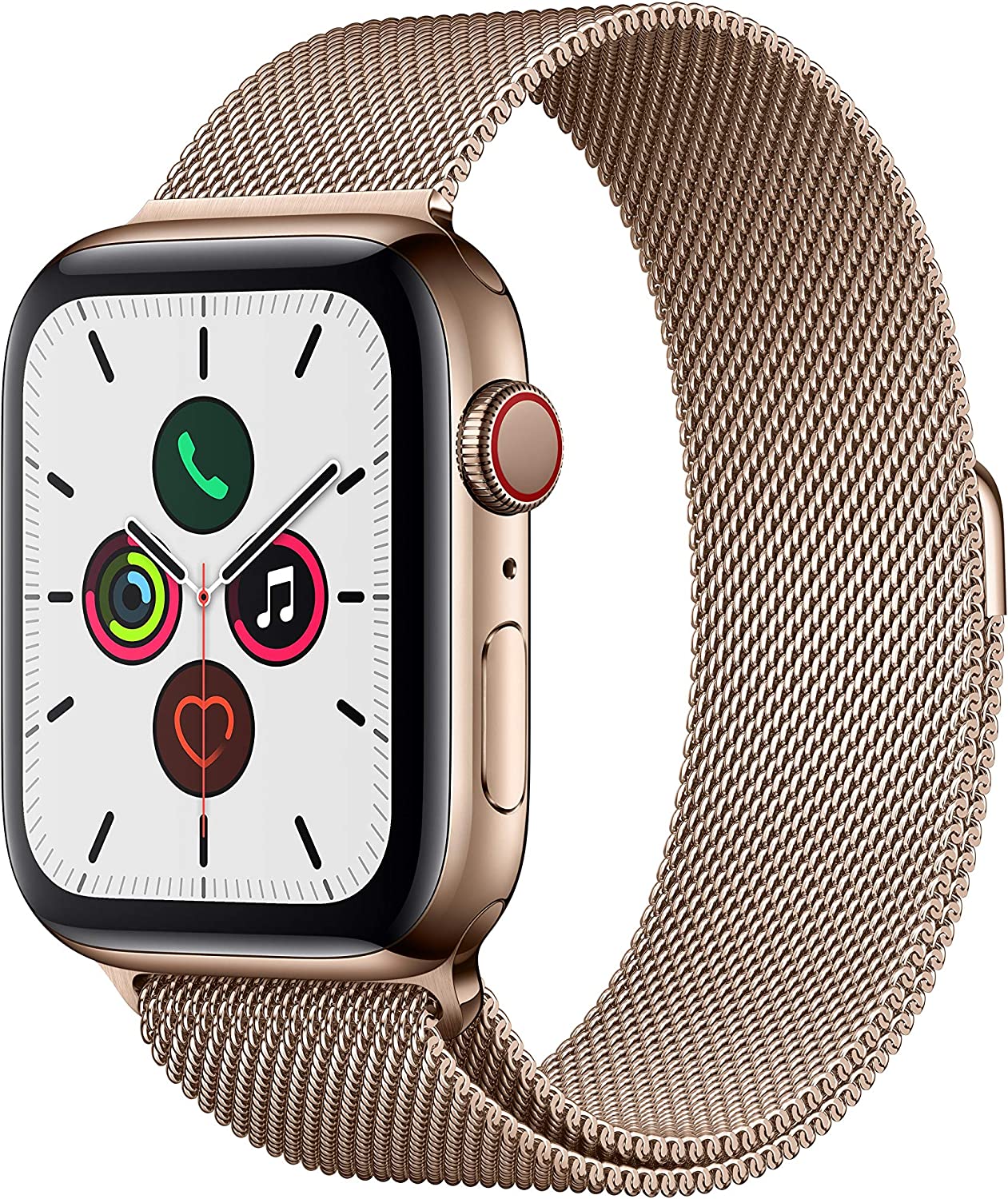 Apple Watch Series 5 (2019) 44mm GPS + Cellular - Gold Stainless Steel Case & Gold Milanese Loop (New)