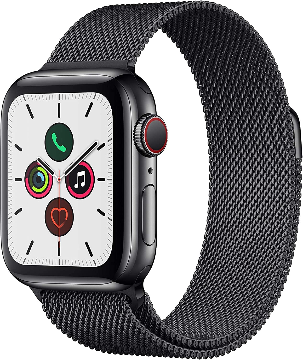 Apple Watch Series 5 (GPS + LTE) 40mm Space Black Stainless Steel Case & Black Milanese Loop (New)