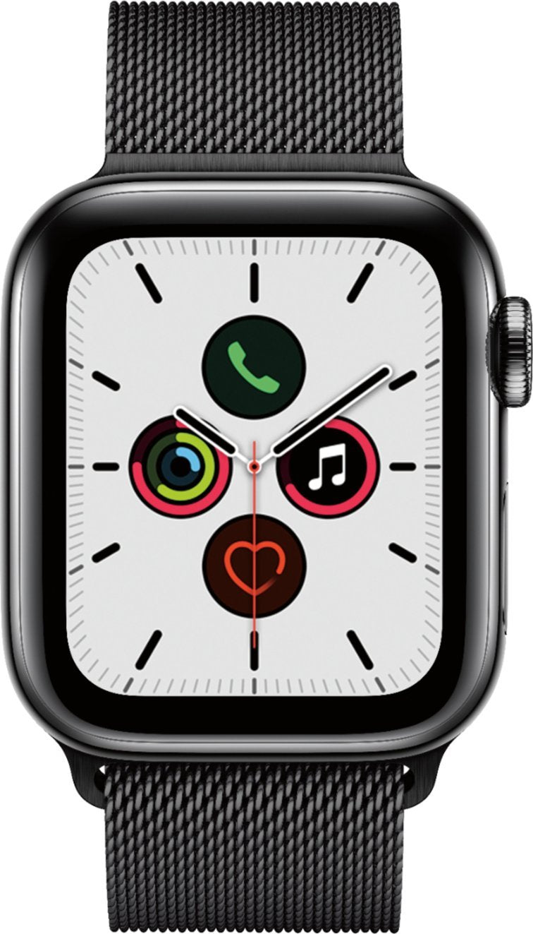 Apple Watch Series 5 (GPS + LTE) 40mm Space Black Stainless Steel Case & Black Milanese Loop (New)