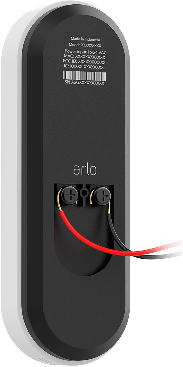 Arlo Essential Wired 180° View HD Video Doorbell - White (Refurbished)