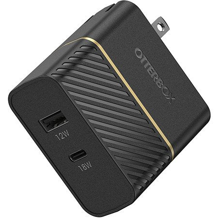 OtterBox USB-C and USB-A Fast Charge Dual Port Wall Charger - Black