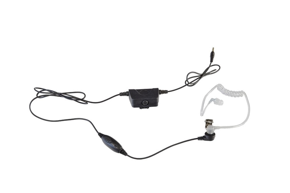 Milicom Acoustic Tube Smart 2-In-1 Single EarPhone/PTT Headset - Black (New)