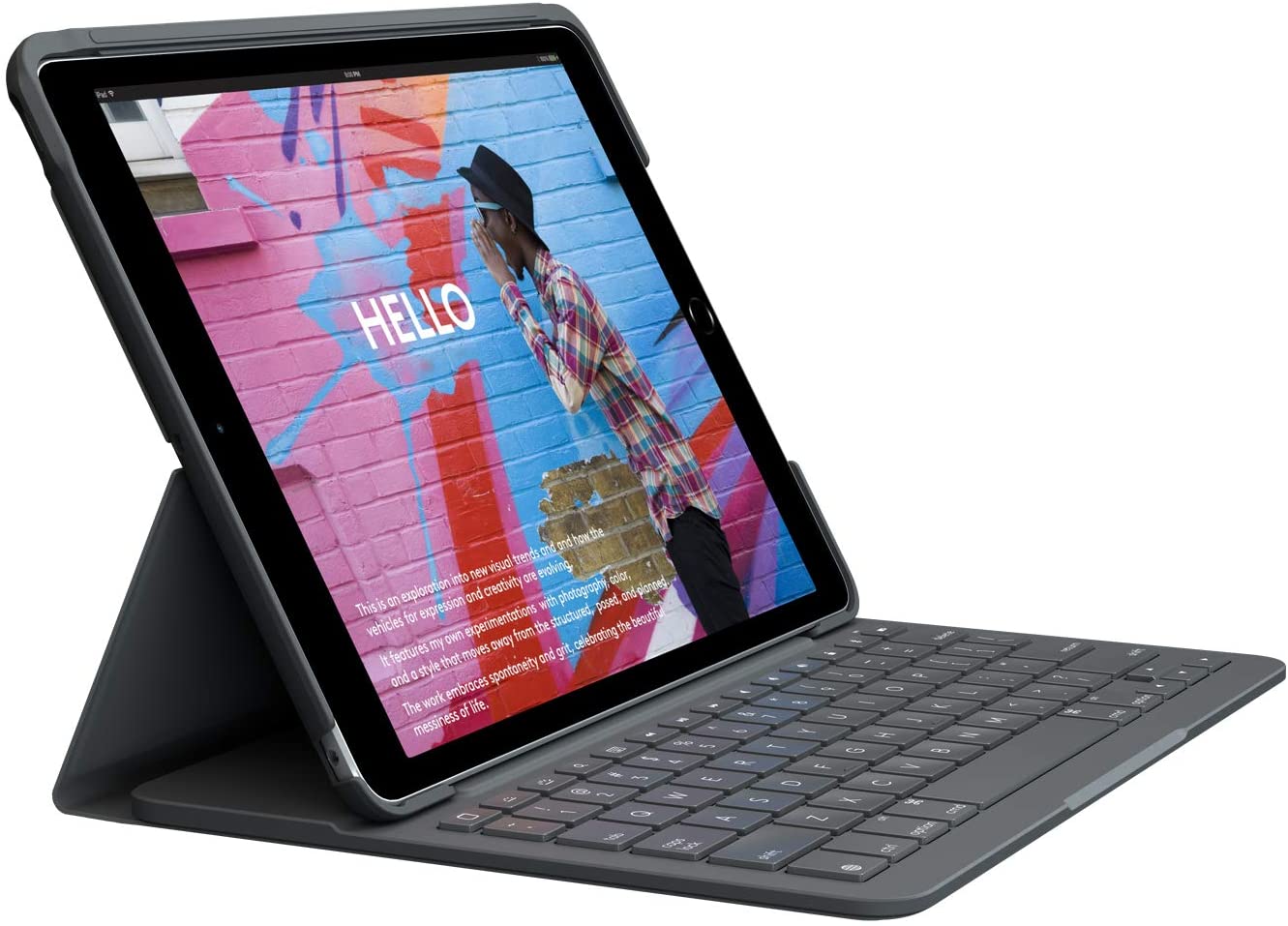 Logitech Slim Keyboard Folio Case for Apple iPad 7th / 8th / 9th Gen - Graphite (Refurbished)
