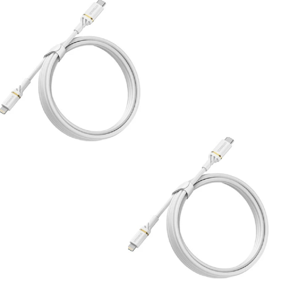 OtterBox Lightning to USB-C Fast Charge 2M/6.6ft Cable Two-Pack - Cloud Sky (New)