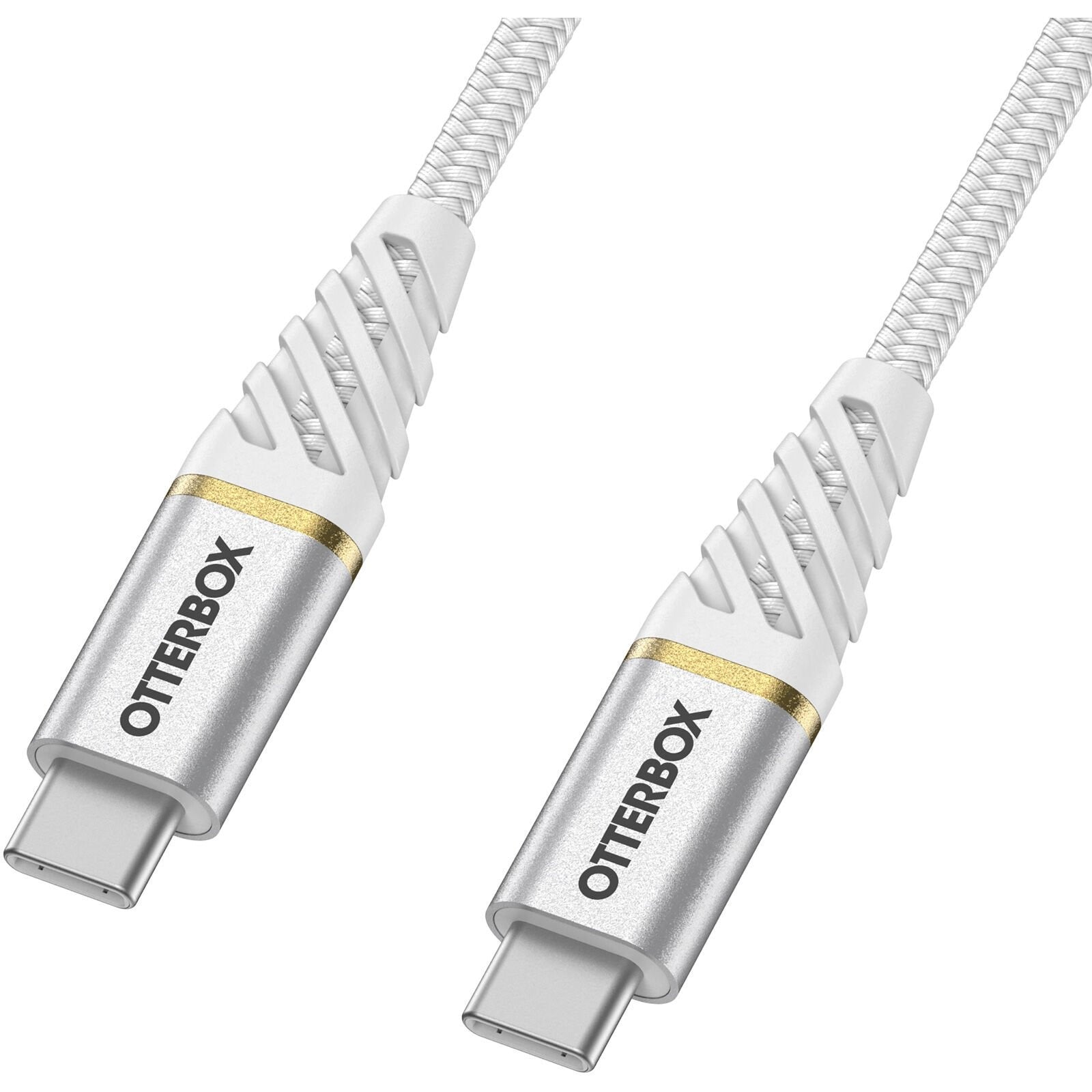 OtterBox Braided Nylon USB-C to USB-C Fast Charge Cable 1 Meter - White (New)